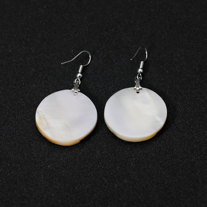 Wholesale shell round earrings JDC-ES-GSDB025 Earrings 丹比华比 Wholesale Jewelry JoyasDeChina Joyas De China