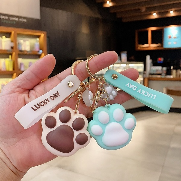 Wholesale silicone cat cat paw car keychains JDC-KC-Aolong004 Keychains 傲龙 Wholesale Jewelry JoyasDeChina Joyas De China