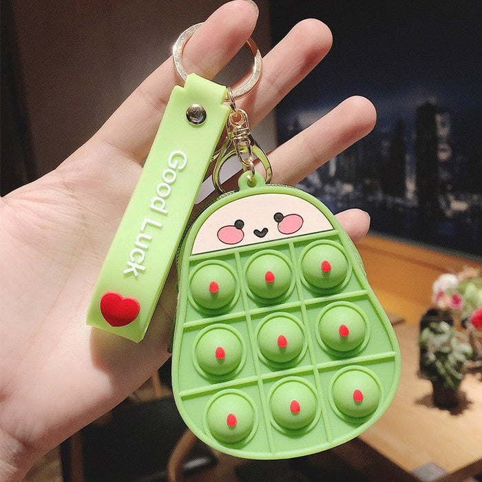 Wholesale Silicone Decompression Coin Purse Keychain JDC-KC-FeiRun020 Keychains 飞润 avocado Wholesale Jewelry JoyasDeChina Joyas De China