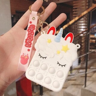 Wholesale Silicone Decompression Coin Purse Keychain JDC-KC-FeiRun020 Keychains 飞润 fangx white djs Wholesale Jewelry JoyasDeChina Joyas De China