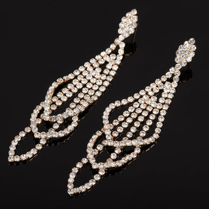 Wholesale Silver Punk Alloy Rhinestone Tassel Stud Earrings JDC-ES-ZHONGW020 Earrings 众薇 Wholesale Jewelry JoyasDeChina Joyas De China