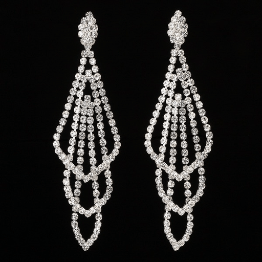 Wholesale Silver Punk Alloy Rhinestone Tassel Stud Earrings JDC-ES-ZHONGW020 Earrings 众薇 Wholesale Jewelry JoyasDeChina Joyas De China