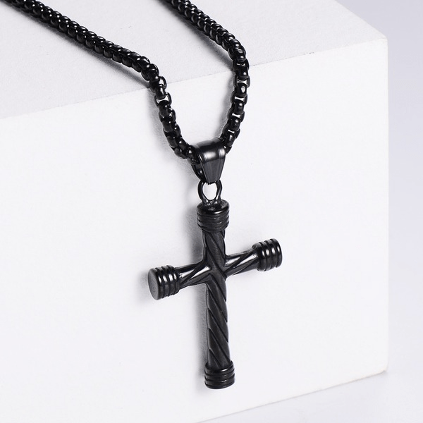 Wholesale silver stainless steel cross necklace JDC-NE-Aimi007 Necklaces 爱米萝 Wholesale Jewelry JoyasDeChina Joyas De China