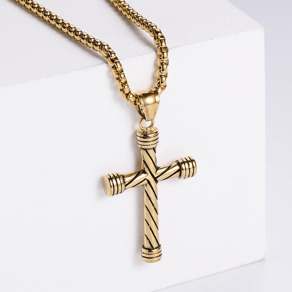 Wholesale silver stainless steel cross necklace JDC-NE-Aimi007 Necklaces 爱米萝 Wholesale Jewelry JoyasDeChina Joyas De China