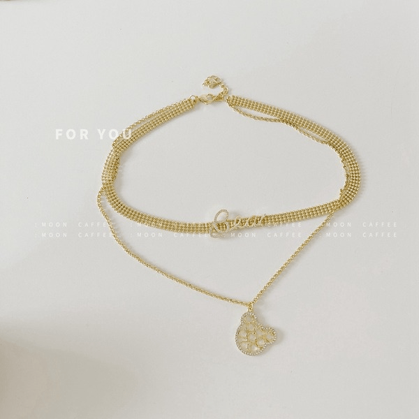 Wholesale Silver Zircon Letter Clavicle Necklace（F） JDC-NE-Jiaj003 necklaces 嘉静 Wholesale Jewelry JoyasDeChina Joyas De China