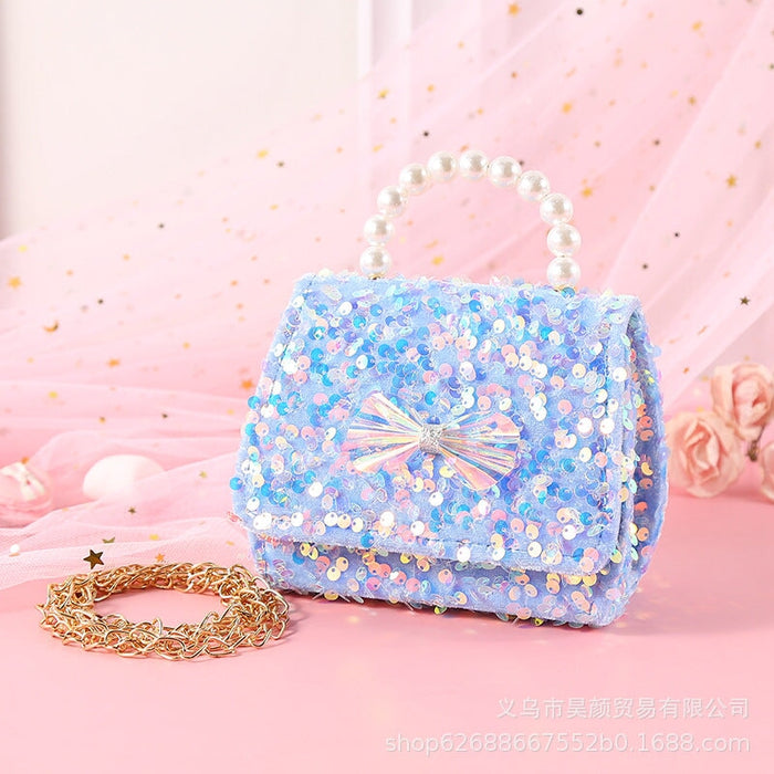 Wholesale small fragrance hand-held pearl cross bag JDC-SD-HY081 Shoulder bag 昊颜 blue Wholesale Jewelry JoyasDeChina Joyas De China