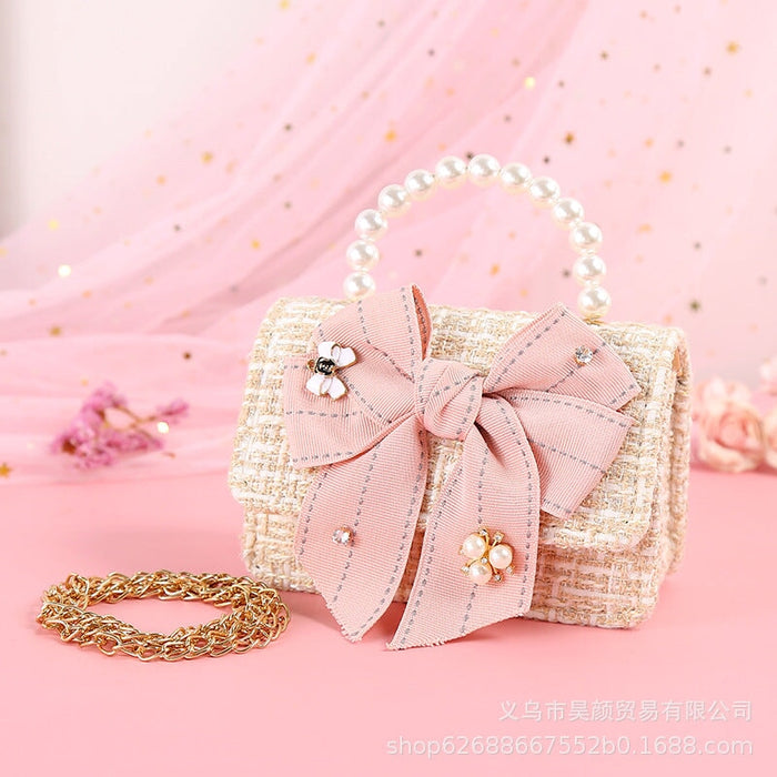 Wholesale small fragrance hand-held pearl one-shoulder diagonal cross children's bag JDC-SD-HY080 Shoulder bag 昊颜 Wholesale Jewelry JoyasDeChina Joyas De China