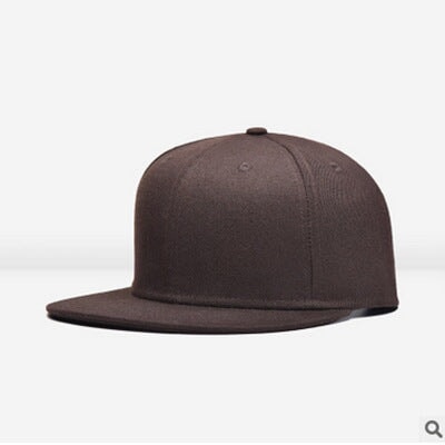 Wholesale Solid Color Polyester Fiber Flat Brim Cap Baseball Cap Hip Hop Hat Adjustable JDC-FH-Qiuj001 Fashionhat 秋婕 brown Wholesale Jewelry JoyasDeChina Joyas De China