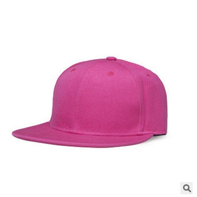 Wholesale Solid Color Polyester Fiber Flat Brim Cap Baseball Cap Hip Hop Hat Adjustable JDC-FH-Qiuj001 Fashionhat 秋婕 rose red Wholesale Jewelry JoyasDeChina Joyas De China