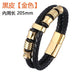 Wholesale stainless steel black double strip leather braided bracelet JDC-BT-RShen002 Bracelet 日盛 Wholesale Jewelry JoyasDeChina Joyas De China