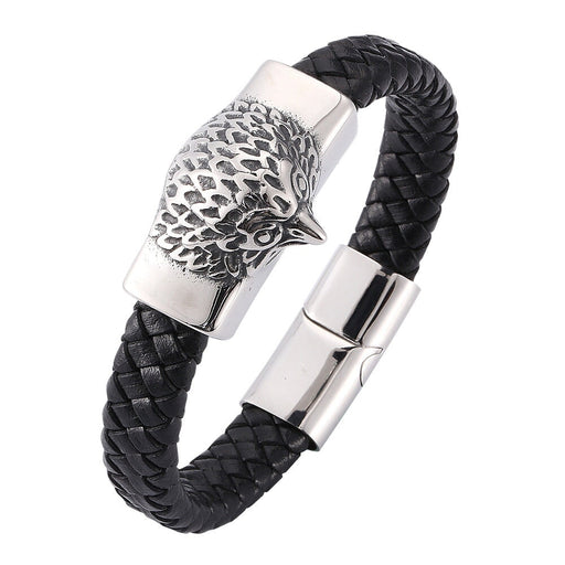 Wholesale Stainless Steel Braided Leather Cord Bracelet JDC-BT-RShen016 Bracelet 日盛 Wholesale Jewelry JoyasDeChina Joyas De China