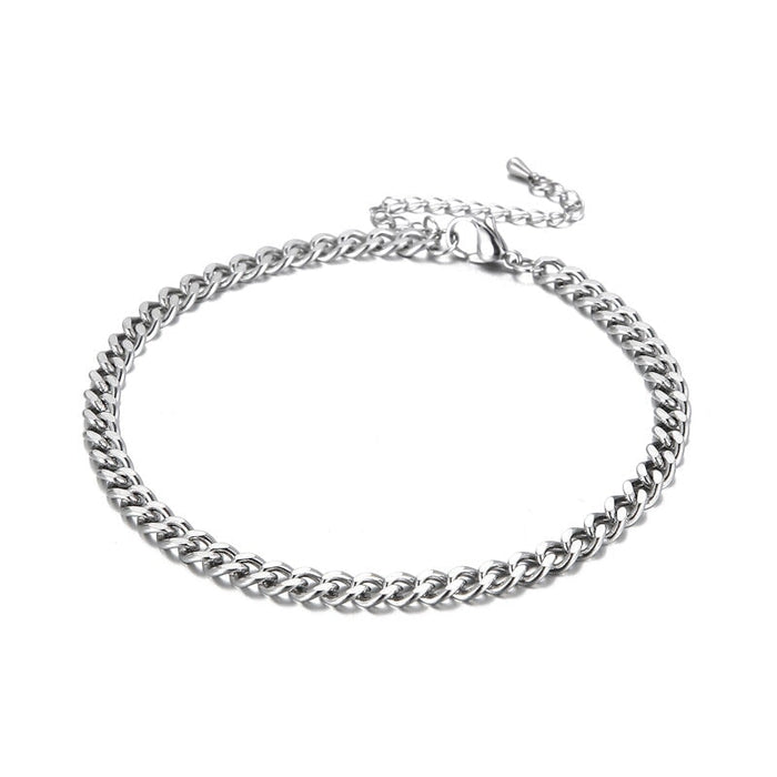 Wholesale Stainless Steel Cuban Chain Anklet JDC-AS-Kalun002 Anklet 卡轮 Wholesale Jewelry JoyasDeChina Joyas De China