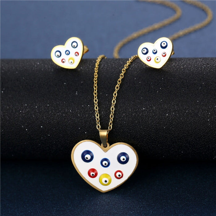 Wholesale Stainless Steel Drip Oil Love Necklace Earrings JDC-ES-MINGM019 Earrings 敏萌 dy11 Wholesale Jewelry JoyasDeChina Joyas De China