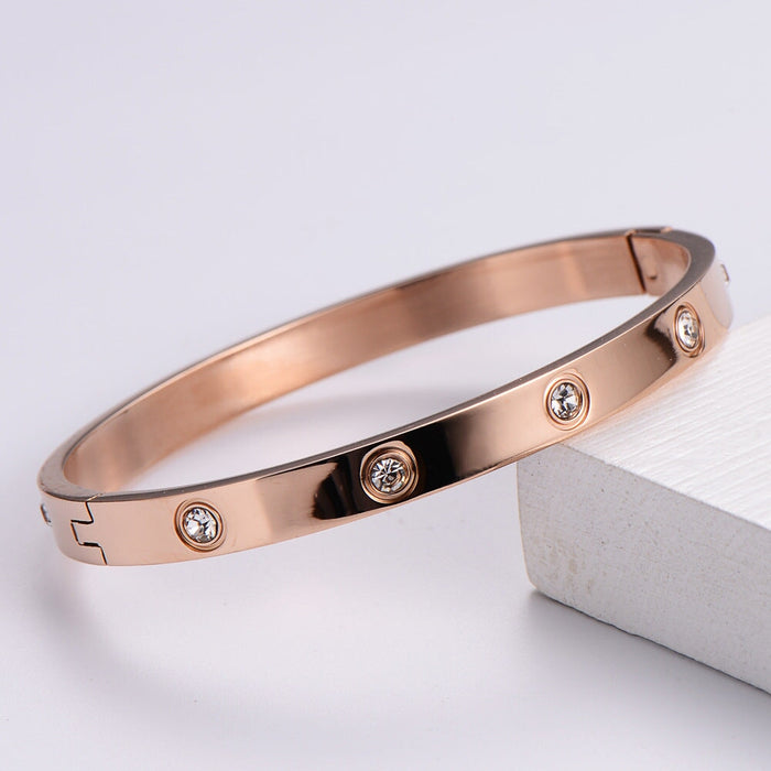 Wholesale Stainless Steel Electroplated 18k Gold Bracelet (F) JDC-BT-Aimi001 Bracelet 爱米 Wholesale Jewelry JoyasDeChina Joyas De China