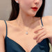 Wholesale Stainless Steel Gold Plated Zircon Swivel Earrings Ring Necklace JDC-NE-HanJ003 necklaces 韩爵 Wholesale Jewelry JoyasDeChina Joyas De China