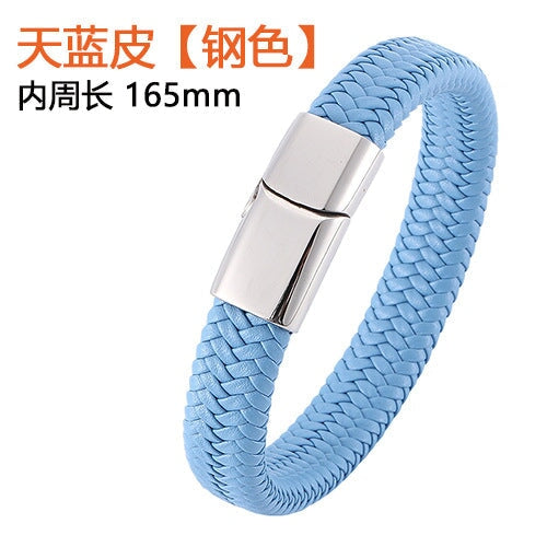 Wholesale Stainless Steel Leather Men Bracelets JDC-BT-RShen011 Bracelet 日盛 165mm Wholesale Jewelry JoyasDeChina Joyas De China