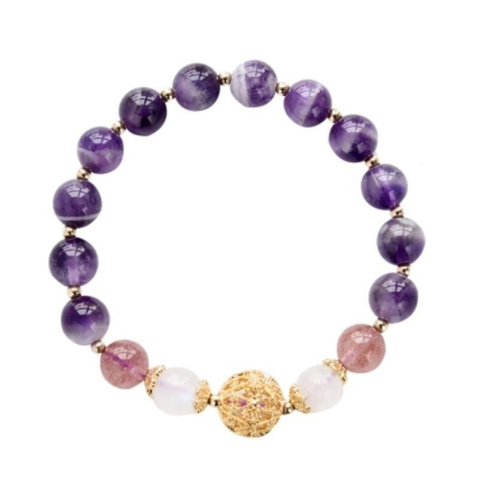 Wholesale Strawberry Crystal Amethyst Hollow Ball Bracelet JDC-BT-Weiy009 Bracelet 唯逸 Wholesale Jewelry JoyasDeChina Joyas De China