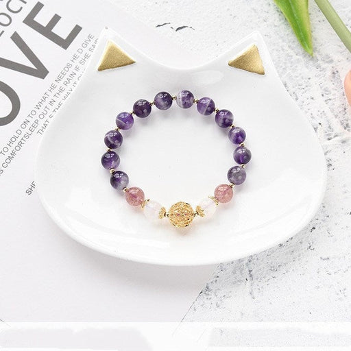 Wholesale Strawberry Crystal Amethyst Hollow Ball Bracelet JDC-BT-Weiy009 Bracelet 唯逸 Wholesale Jewelry JoyasDeChina Joyas De China