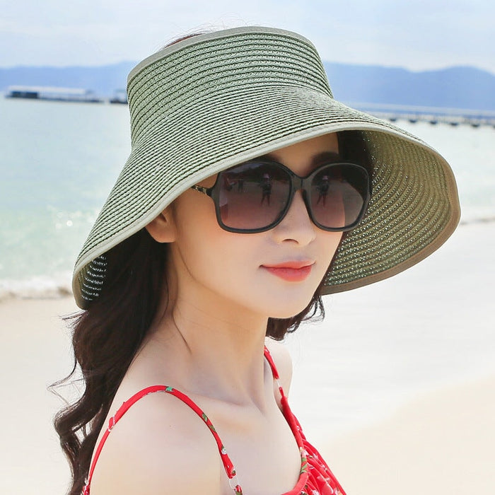 Wholesale Summer Women Cotton Sunscreen Beach Hat Outdoor Foldable Straw Hat JDC-FH-Qiuj006 Fashionhat 秋婕 Wholesale Jewelry JoyasDeChina Joyas De China