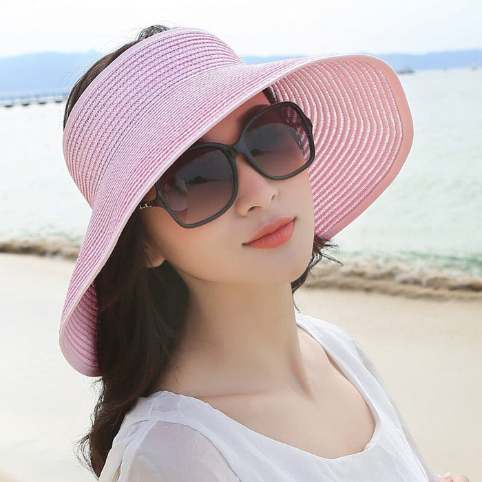 Wholesale Summer Women Cotton Sunscreen Beach Hat Outdoor Foldable Straw Hat JDC-FH-Qiuj006 Fashionhat 秋婕 Wholesale Jewelry JoyasDeChina Joyas De China