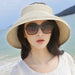 Wholesale Summer Women Cotton Sunscreen Beach Hat Outdoor Foldable Straw Hat JDC-FH-Qiuj006 Fashionhat 秋婕 Solid color beige adjustable Wholesale Jewelry JoyasDeChina Joyas De China