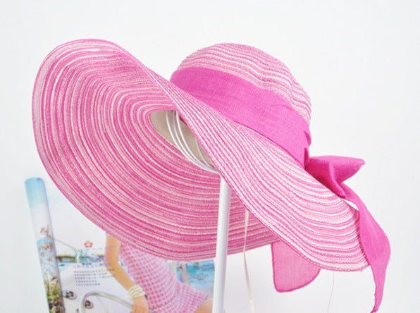 Wholesale Summer Women Cotton Sunscreen Beach Hat Outdoor Foldable Straw Hat JDC-FH-Qiuj007 Fashionhat 秋婕 rose red Wholesale Jewelry JoyasDeChina Joyas De China