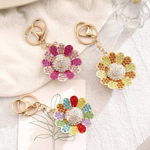 Wholesale Sunflower Alloy Rhinestone Keychain MOQ≥2 JDC-KC-ChaoK003 Keychains 超凯 Wholesale Jewelry JoyasDeChina Joyas De China