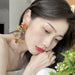 Wholesale tassel acrylic earrings JDC-ES-LIUM010 Earrings 榴芒 Wholesale Jewelry JoyasDeChina Joyas De China