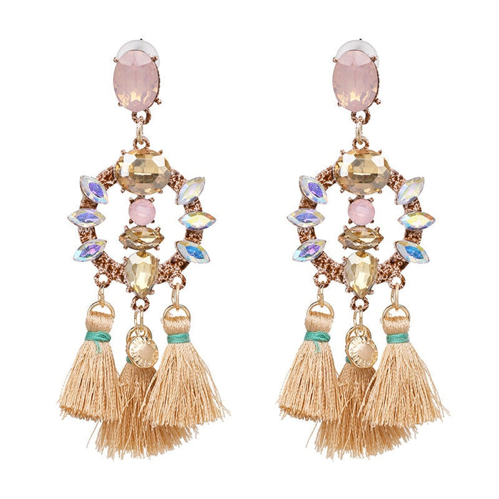 Wholesale tassel alloy earrings JDC-ES-LIUM012 Earrings 榴芒 Wholesale Jewelry JoyasDeChina Joyas De China