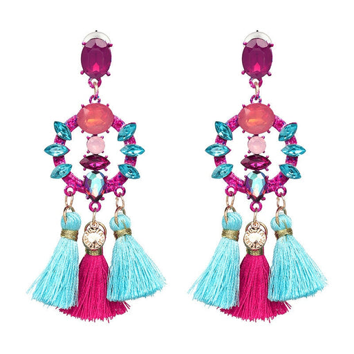 Wholesale tassel alloy earrings JDC-ES-LIUM012 Earrings 榴芒 color Wholesale Jewelry JoyasDeChina Joyas De China