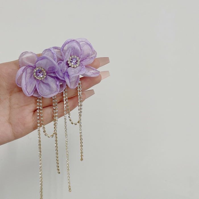 Wholesale tassel flower fabric earrings JDC-ES-JW014 Earrings 佳伟 Wholesale Jewelry JoyasDeChina Joyas De China