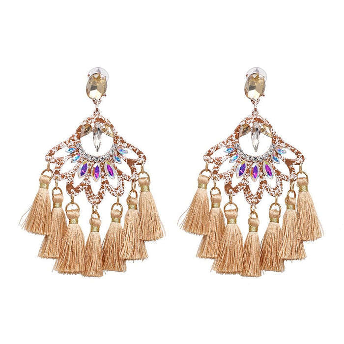 Wholesale tassel resin earrings JDC-ES-LIUM009 Earrings 榴芒 apricot Wholesale Jewelry JoyasDeChina Joyas De China