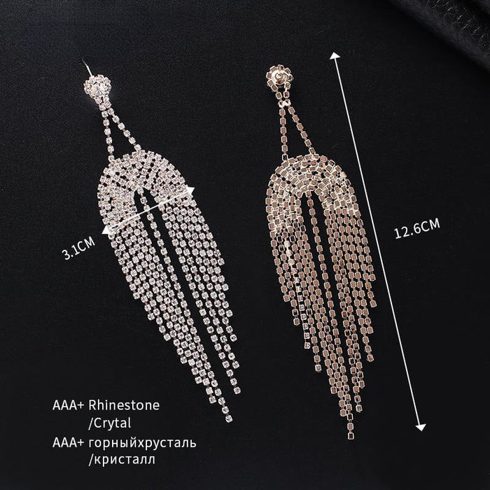 Wholesale Tassel Rhinestone Earrings JDC-ES-ZHONGW022 Earrings 众薇 Wholesale Jewelry JoyasDeChina Joyas De China