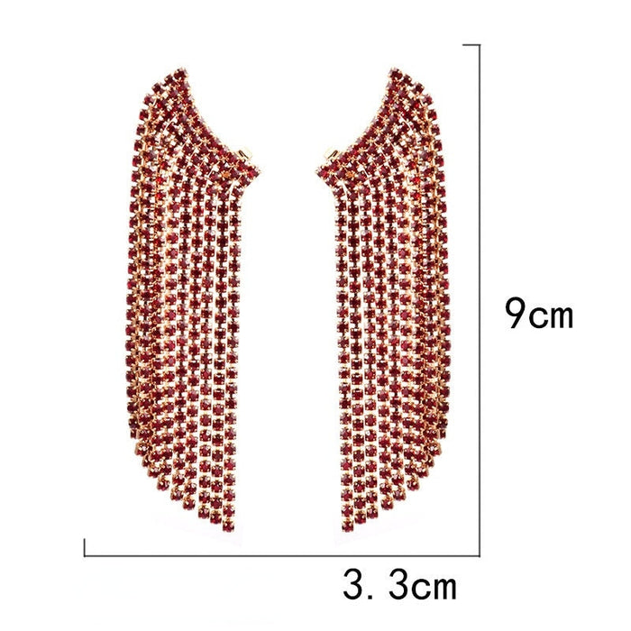 Wholesale Tassel Rhinestone Metal Earrings JDC-ES-SK076 Earrings 深刻 Wholesale Jewelry JoyasDeChina Joyas De China