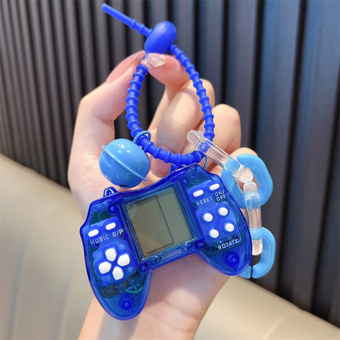 Wholesale Tetris Transparent Handle Game Machine Mini Handheld Electronic Game Machine Keychain Keychains JoyasDeChina transparent blue Wholesale Jewelry JoyasDeChina Joyas De China