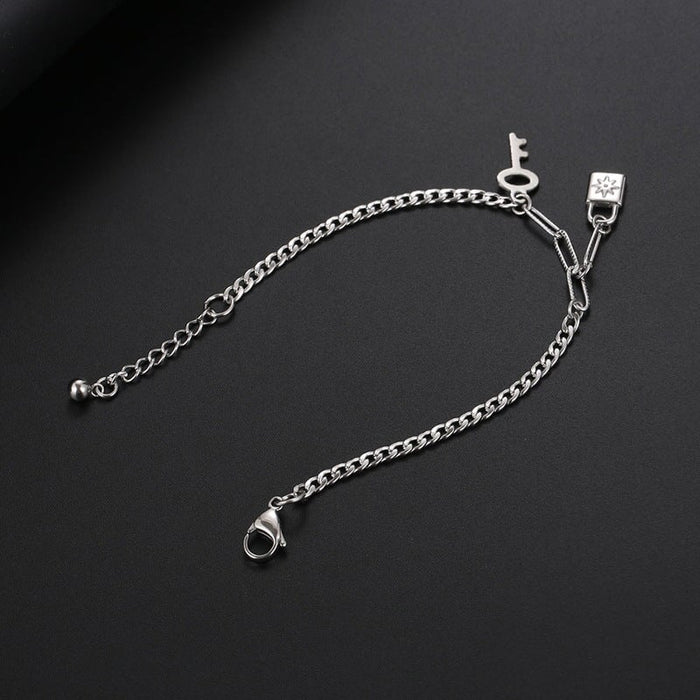 Wholesale Titanium Steel Key Lock Couple Bracelet JDC-BT-Yixin010 Bracelet 壹芯 Wholesale Jewelry JoyasDeChina Joyas De China