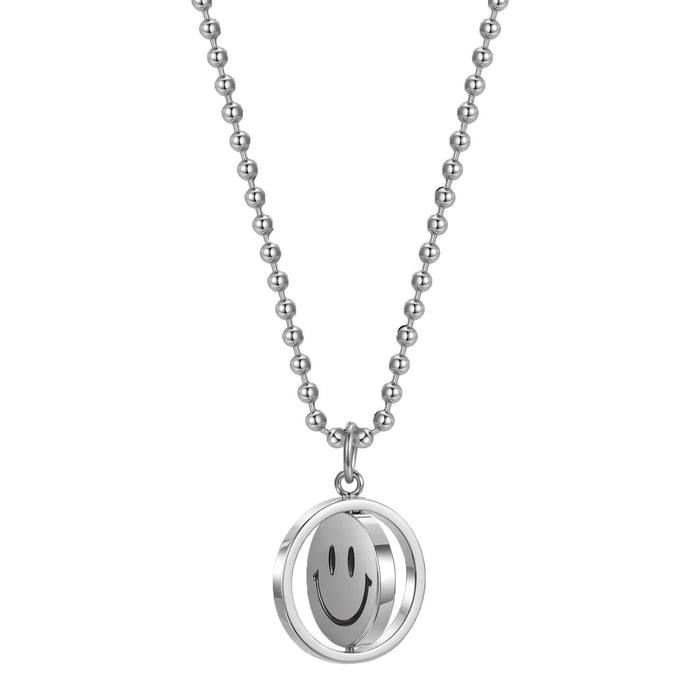 Wholesale Titanium Steel Swivel Smiley Necklace JDC-NE-MLQ002 Necklaces 米朗奇 Wholesale Jewelry JoyasDeChina Joyas De China