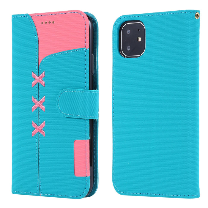 Wholesale TPU Leather Bracket Insert Card Flip Phone Case For iPhone JDC-PC-Yinuo006 phone case 一诺 light blue iPhone11 Wholesale Jewelry JoyasDeChina Joyas De China