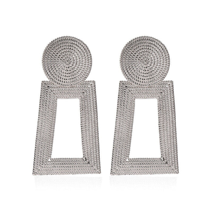 Wholesale Trapezoid Geometric Metal Earrings JDC-ES-D609 Earrings 晴雯 Wholesale Jewelry JoyasDeChina Joyas De China