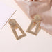 Wholesale Trapezoid Geometric Metal Earrings JDC-ES-D609 Earrings 晴雯 Wholesale Jewelry JoyasDeChina Joyas De China