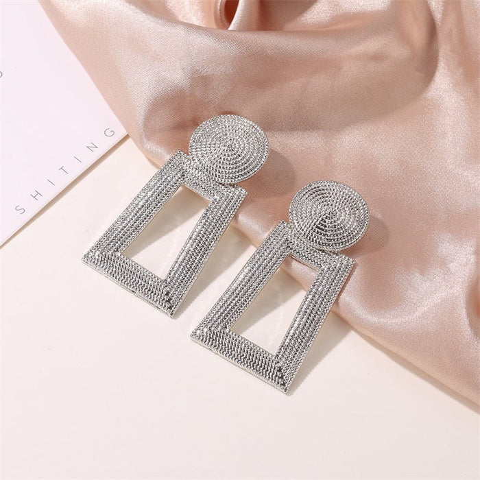 Wholesale Trapezoid Geometric Metal Earrings JDC-ES-D609 Earrings 晴雯 Wholesale Jewelry JoyasDeChina Joyas De China