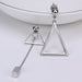 Wholesale triangle tassel earring asymmetrical stud earrings JDC-ES-Jiaow002 Earrings 娇婉 silver Wholesale Jewelry JoyasDeChina Joyas De China