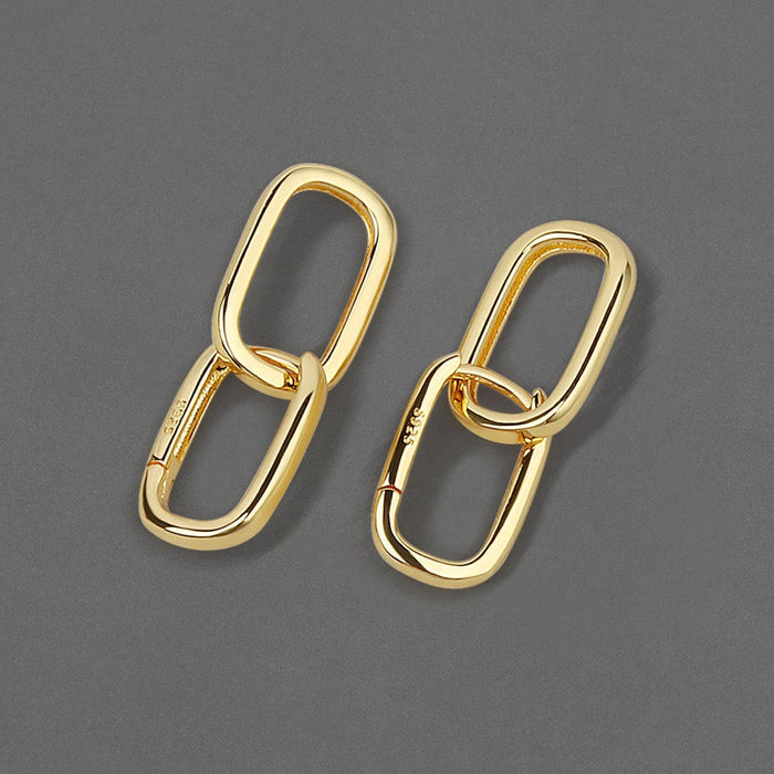 Wholesale U Shape Oval Hoop Gold Plated Silver Plated Copper Earrings JDC-ES-YZM002 Earrings 伊之美 Wholesale Jewelry JoyasDeChina Joyas De China