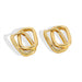 Wholesale U Shape Oval Hoop Gold Plated Silver Plated Copper Earrings JDC-ES-YZM002 Earrings 伊之美 Wholesale Jewelry JoyasDeChina Joyas De China