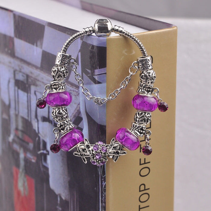 Wholesale vintage couple purple crystal bracelet (F) JDC-BT-WUAI008 Bracelet 妩艾 Wholesale Jewelry JoyasDeChina Joyas De China