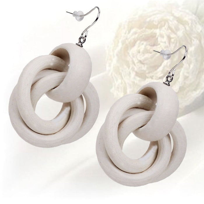 Wholesale vintage oak earrings JDC-ES-Jiaow001 Earrings 娇婉 White Wholesale Jewelry JoyasDeChina Joyas De China