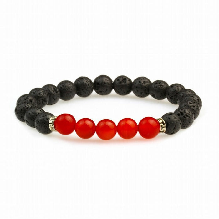 Wholesale Volcanic Stone Alloy Elastic Cord Crystal Bracelet JDC-BT-Pfei005 Bracelet 璞菲 red Wholesale Jewelry JoyasDeChina Joyas De China