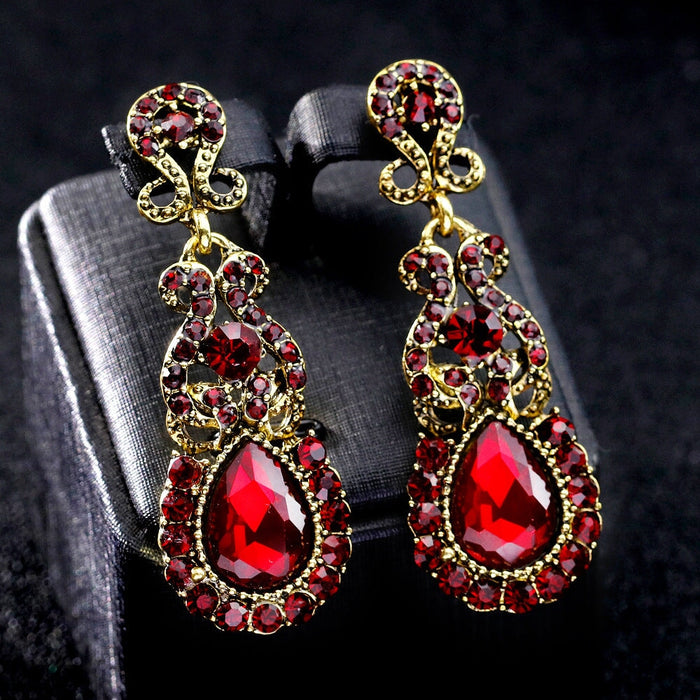 Wholesale water drop alloy diamond earrings JDC-ES-GSDB015 Earrings 丹比华比 Wholesale Jewelry JoyasDeChina Joyas De China