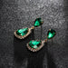 Wholesale water drop shape earrings JDC-ES-ZHONGW027 Earrings 众薇 Gold+Green K5 Wholesale Jewelry JoyasDeChina Joyas De China