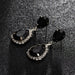 Wholesale water drop shape earrings JDC-ES-ZHONGW027 Earrings 众薇 Silver + Black K5 Wholesale Jewelry JoyasDeChina Joyas De China